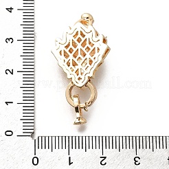 Brass Micro Pave Cubic Zirconia Fold Over Clasps&nbsp;KK-M318-25G