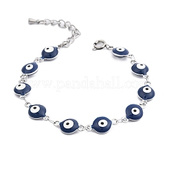 304 Stainless Steel Link Chain Bracelets High Polished&nbsp;BJEW-K265-007P-02