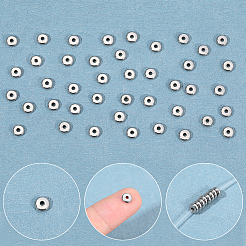 304ステンレススチールビーズ  フラットラウンド  ステンレス鋼色  6x2mm  穴：1.6mm  200pc&nbsp;STAS-BBC0009-89A
