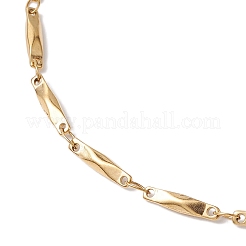 女性用304ステンレススチールリンクバーチェーンアンクレット  ゴールドカラー  9-1/4インチ（23.5cm）&nbsp;AJEW-AN00621
