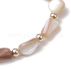Natural Seashell Beaded Stretch Bracelets for Women&nbsp;BJEW-JB10932