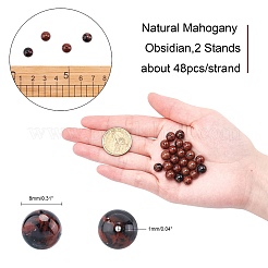 Natural Mahogany Obsidian Bead Strands&nbsp;G-AR0001-49
