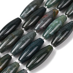 天然石モスアゲートビーズ連売り  ライス  40.5~41.5x14~14.5mm  穴：1.2mm  約9個/連  15.20''~15.55''（38.6~39.5センチメートル）&nbsp;G-L654-G01-01