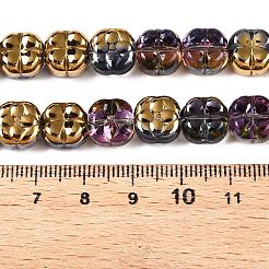 電気メッキガラスビーズセット  プラム  ゴールド  10x10x6mm  穴：0.9mm  約64~66個/連  24.69~25.87''（62.72~64.68センチメートル）&nbsp;EGLA-T021-06A