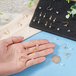 32Pcs 4 Styles Brass Pave Clear Cubic Zirconia Earring Hooks&nbsp;KK-TA0008-45