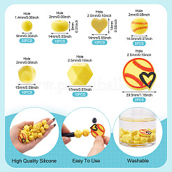 67Pcs 7 Styles Sports Ball Silicone Beads&nbsp;SIL-TA0003-47C