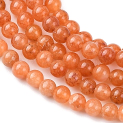 天然石レッドアベンチュリンビーズ連売り  ラウンド  3~3.5mm  穴：0.7mm  約135~139個/連  14.76''~14.96''（37.5~38センチメートル）&nbsp;G-Z116-A24-3mm