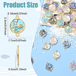 24Pcs 6 Colors Ocean Alloy Enamel Connector Charms&nbsp;FIND-YW0011-51