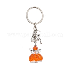 Glass & Tibetan Style Alloy Keychain&nbsp;KEYC-MZ00037-07