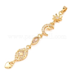 Tassel Brass Micro Pave Clear Cubic Zirconia Big Pendants&nbsp;KK-L271-01G-01