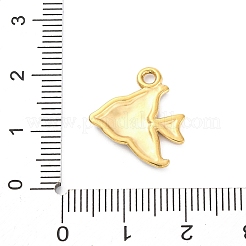 304ステンレススチールエナメルペンダント  イオンプレーティング（ip）  18KGP本金メッキ  グリッターパウダーの魚チャーム  ブルー  18x16x2.5mm  穴：1.8mm&nbsp;STAS-B085-39G