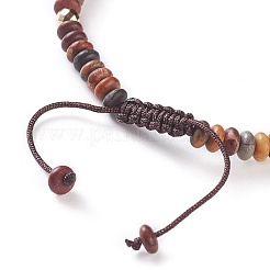 Natural Polychrome Jasper/Picasso Stone/Picasso Jasper Braided Bead Bracelets&nbsp;BJEW-O175-C10