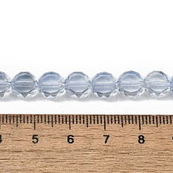 電気メッキガラスビーズセット  フラットラウンド  パール光沢メッキ  多面カット  スチールブルー  8x5mm  穴：1.2mm  約54個/連  15.51インチ（39.4cm）&nbsp;EGLA-L045-G-PL03