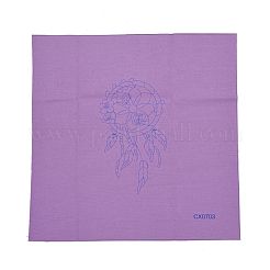 羽模様刺繍キット付きDIY織りネット/ウェブ  模造竹フレームを含む  鉄製ピン  布  カラフルな糸  パールピンク  213x201x9.5mm  内径：183mm&nbsp;DIY-O021-17B