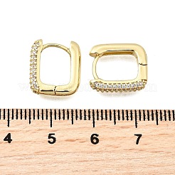 Brass Micro Pave Clear Cubic Zirconia Hoop Earrings&nbsp;EJEW-Z121-10G