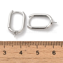 真鍮製スタッドピアスパーツ  カドミウムフリー＆ニッケルフリー＆鉛フリー  プラチナ  18x4mm  ピン：0.9mm&nbsp;KK-U013-07P