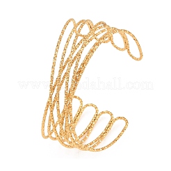 女性用304ステンレススチールカフバングル  イオンプレーティング（ip）  ゴールドカラー  内径：2-1/2インチ（6.35cm）&nbsp;BJEW-Z155-05G