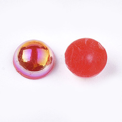 ABSプラスチックパール調カボション  ABカラーメッキ  半円  レッド  6x3mm  5000個/袋&nbsp;OACR-S025-6mm-02