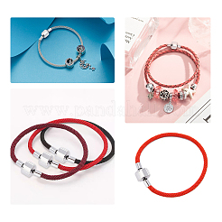 4Pcs 304 Stainless Steel European Clasps with Cord Ends&nbsp;STAS-DC0004-32