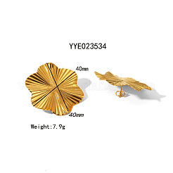 Vintage Exaggerated Stainless Steel Flower Stud Earrings&nbsp;QO2970-2