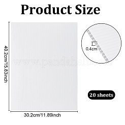 20枚のプラスチック波形シートパッド  DIYクラフトモデルの構築  長方形  ホワイト  402x302x4mm&nbsp;DIY-DR0007-81A