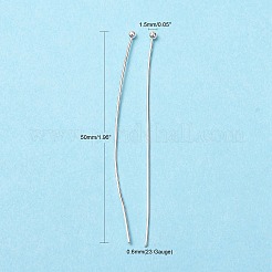 真鍮のボールヘッドピン  ニッケルフリー  銀  50x0.55mm  ヘッド：1.5mm&nbsp;RP0.6X50MM-NFS