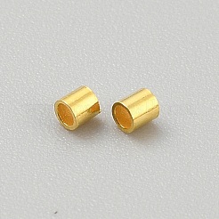 925純銀製のチューブビーズ  ゴールドカラー  1.5x1.5mm  穴：1mm&nbsp;LS-STER-WH0008-78B-G