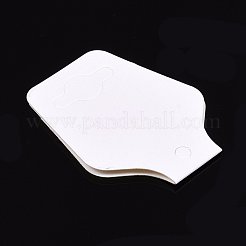 無地ペーパーディスプレーアクセサリー台紙  ネックレスとブレスレットに使用  ホワイト  95x37x0.35mm  穴：4mm&nbsp;X-CDIS-H001-04