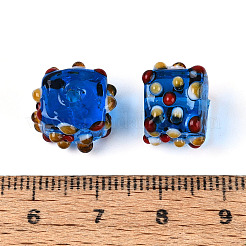 手作りランプワークビーズ  凹凸のある立方体  藤紫色  12.5~14.5x12.5~14.5x9.5~11.5mm  穴：1.2~1.8mm&nbsp;LAMP-N038-04C