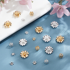 90Pcs 9 Styles Brass Bead Caps Sets&nbsp;KK-ME0001-91