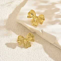Minimalist Stainless Steel Bowknot Stud Earrings&nbsp;PY0370