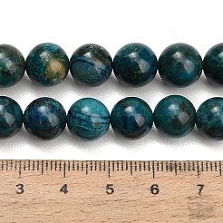 天然石クリソコラビーズ連売り  スムーズなラウンド  10mm  穴：1mm  約37個/連  15.20~15.43''（38.6~39.2センチメートル）&nbsp;G-G475-A03-10mm