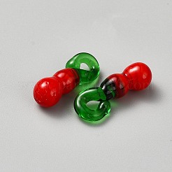 フルーツをテーマにしたガラスペンダント  ニンジン  21x8x6.5mm  穴：2.5mm&nbsp;GLAA-WH0032-26I