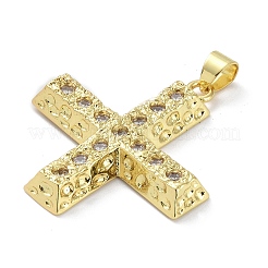 Rack Plating Brass Micro Pave Cubic Zirconia Pendants&nbsp;KK-K341-46G