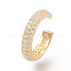 スターリングシルバーカフピアス925個  クリアキュービックジルコニア  リング  ゴールドカラー  13x12x2.5mm&nbsp;STER-D033-10G
