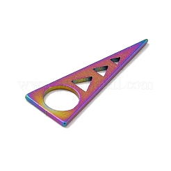 イオンプレーティング（IP）201ステンレスペンダント  三角形のチャーム  虹色  22x8x1mm  穴：5mm&nbsp;STAS-A066-19M