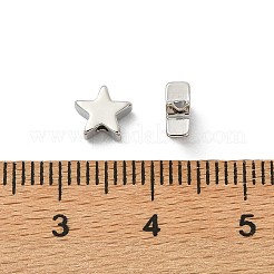 シェグレイスの真鍮ビーズ  スター  カドミウムフリー＆ニッケルフリー＆鉛フリー  プラチナメッキ  6x6.5x3mm  穴：0.8~1.2mm&nbsp;XGR0108P-145P
