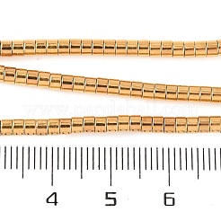 電気めっき合成非磁性ヘマタイト ビーズ 連売り  ディスク  ヒシビーズ  24KGP本金メッキ  3x2mm  穴：1mm  約195個/連  15.35''（39センチメートル）&nbsp;G-H027-G01-03