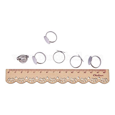 Brass Pad Ring Bases&nbsp;KK-PH0001-15S-1