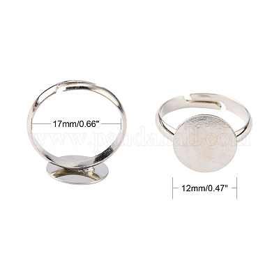 Brass Pad Ring Bases&nbsp;KK-EC022-12mm-N-NR-1