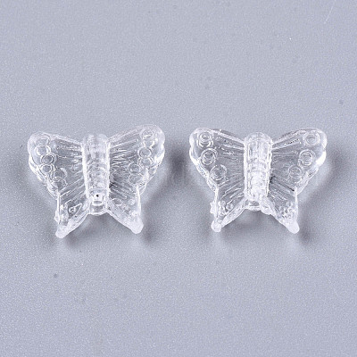 透明なアクリルビーズ  蝶  透明  13.5x15x5mm  穴：1.6mm  約1290個/500g&nbsp;MACR-T036-10-1