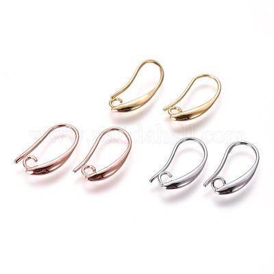 真鍮のピアスフック  水平ループ付き  ミックスカラー  18.5x9.5x2mm  穴：2mm  20ゲージ  ピン：0.8mm&nbsp;KK-L177-33-1