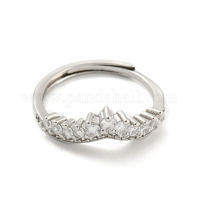 Brass Micro Pave Cubic Zirconia Adjustable Rings&nbsp;RJEW-H225-05P-1