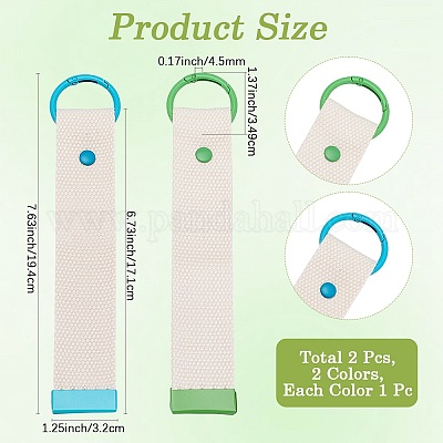 2Pcs 2 Colors Rectangle Polyester Keychains&nbsp;KEYC-CP0001-49A-1