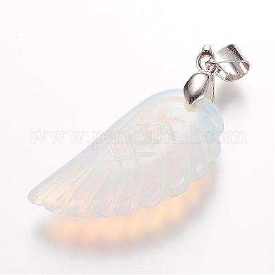 オパールペンダント  ウイング  プラチナ  29x15x6mm  穴：4mm&nbsp;G-E339-02I-1