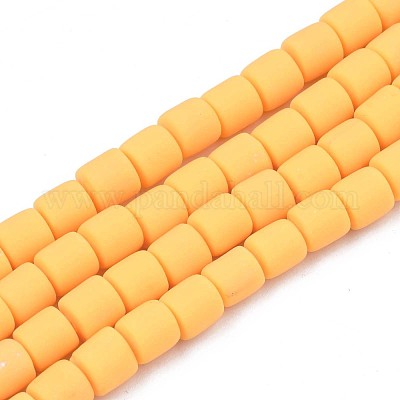 樹脂粘土ビーズ連売り  コラム  オレンジ  5~7x6mm  穴：1.5~2mm  約61~69個/連  15.74インチ&nbsp;CLAY-T001-C56-1
