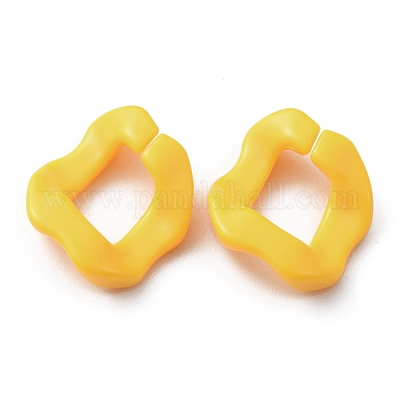 アクリルリンクリング  クイックリンクコネクタ  ねじれた菱形  カーブチェーン製作用  きいろ  25.5x21x6mm&nbsp;MACR-CJC0004-15E-1