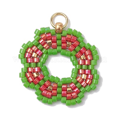Seed Beads Beaded Charms&nbsp;PALLOY-MZ00205-04-1