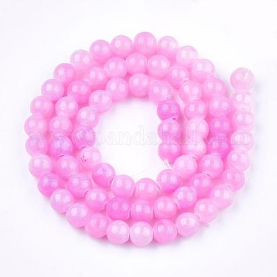 Natural Dyed Yellow Jade Gemstone Bead Strands&nbsp;G-R271-6mm-Y10-1