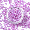 8/0 Glass Seed Beads, Ceylon, Round, Violet, 3mm, Hole: 1mm, about 2222pcs/100g